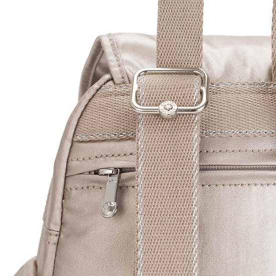 Kipling City Pack Mini Metallic Rugzak Beige | NL 1724HA